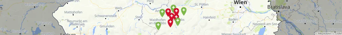 Map view for Pharmacies emergency services nearby Steinakirchen am Forst (Scheibbs, Niederösterreich)
